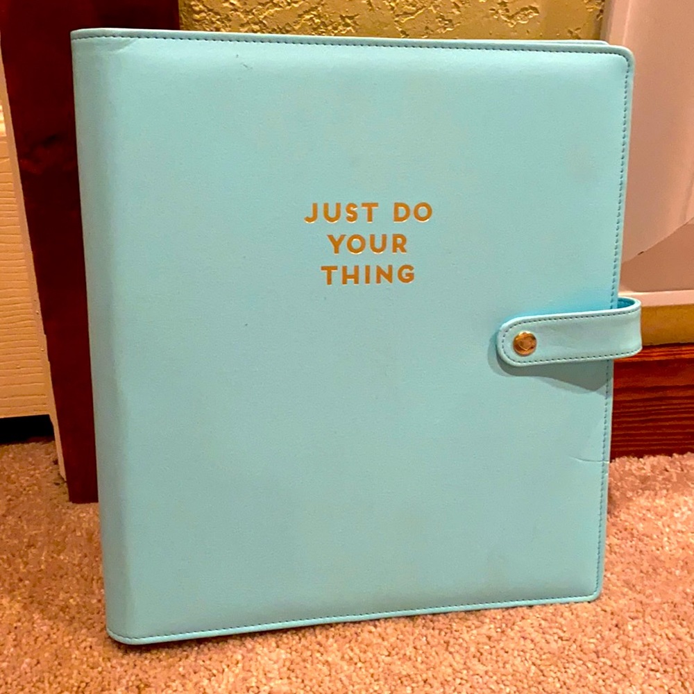 Robin’s Egg blue Deluxe BIG Planner Cover Happy